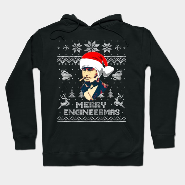 Isambard Kingdom Brunel Funny Engineering Christmas Hoodie by Nerd_art